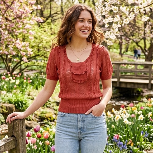 Anthropologie Sweaters - Anthropologie open knit  sweater